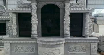浙江 芝麻灰高档墓碑，土墓，可定制