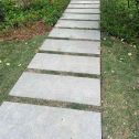 浙江 芝麻黑小区踏步、汀步石铺装效果