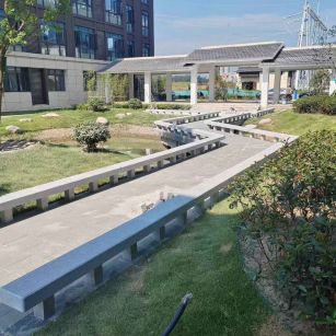 浙江 芝麻灰小区坐凳&栏杆安装效果