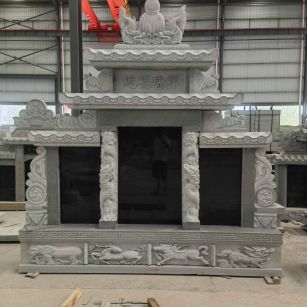 浙江 芝麻灰高档墓碑、土墓，一套也支持定做