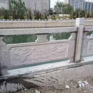 浙江 芙蓉白大花桥梁、河道，石材栏杆、围栏、护栏