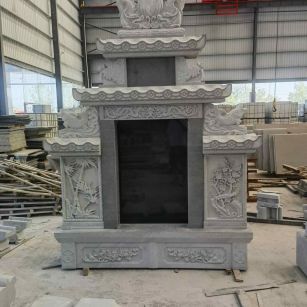 浙江 芝麻灰高档墓碑、土墓，一套也支持定做