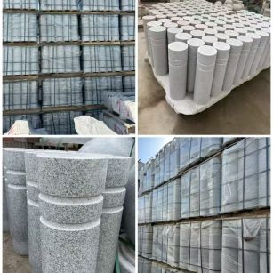 浙江 芝麻白花岗岩挡车柱、隔离柱多少钱