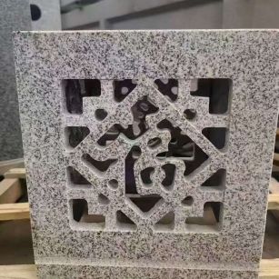 浙江 芝麻白花岗岩镂空雕花灯笼