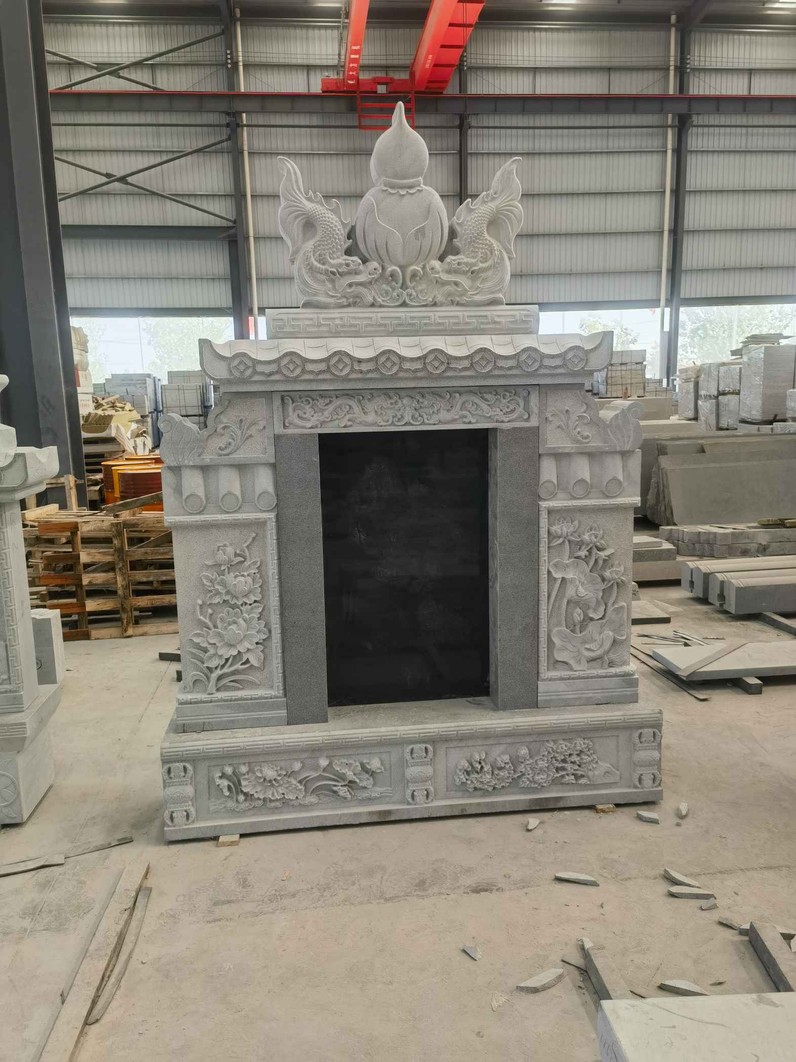 浙江 芝麻灰高档墓碑、土墓，一套也支持定做