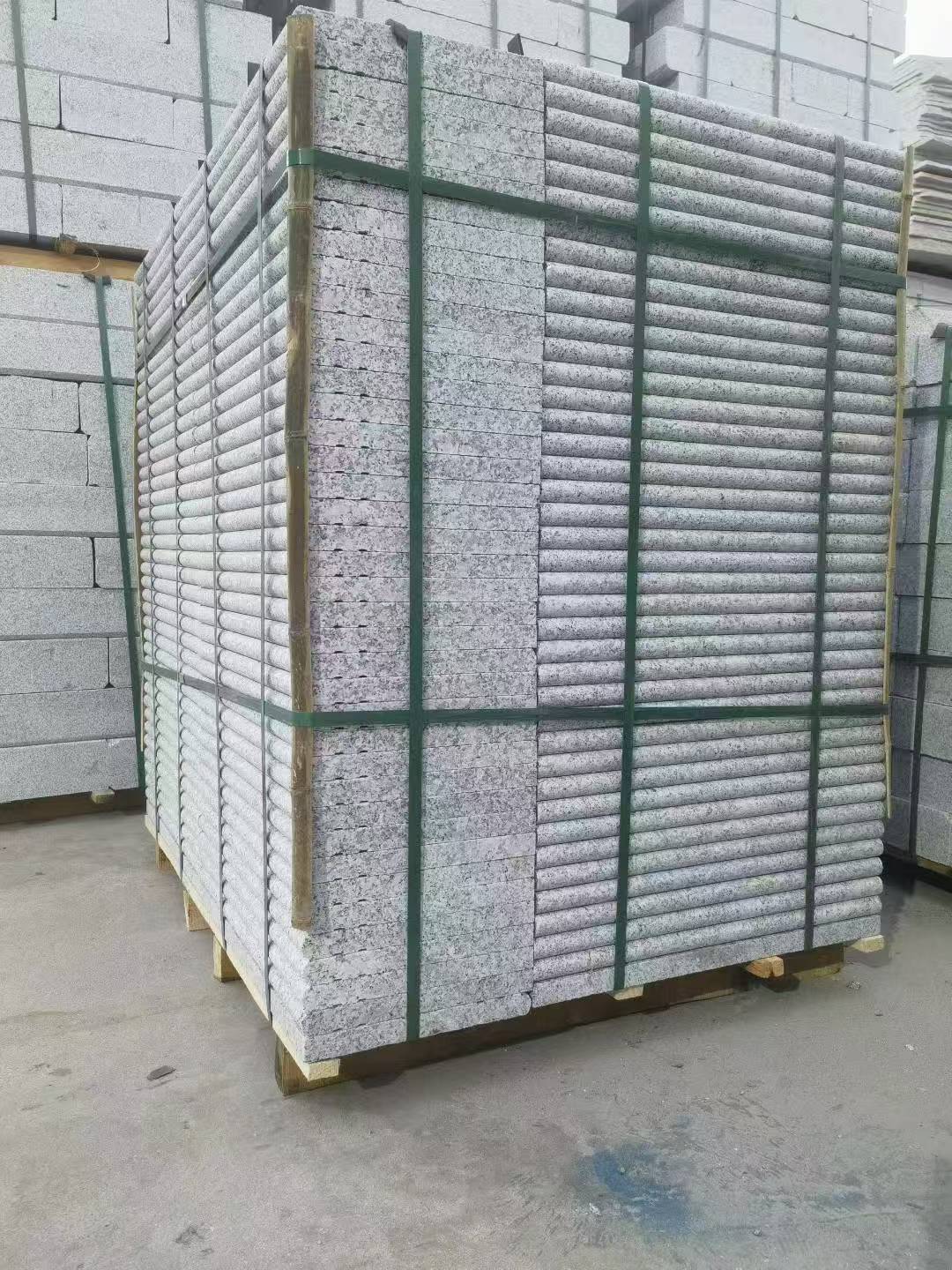 浙江 芙蓉白3公分厚磨圆边、拉槽，楼梯踏步