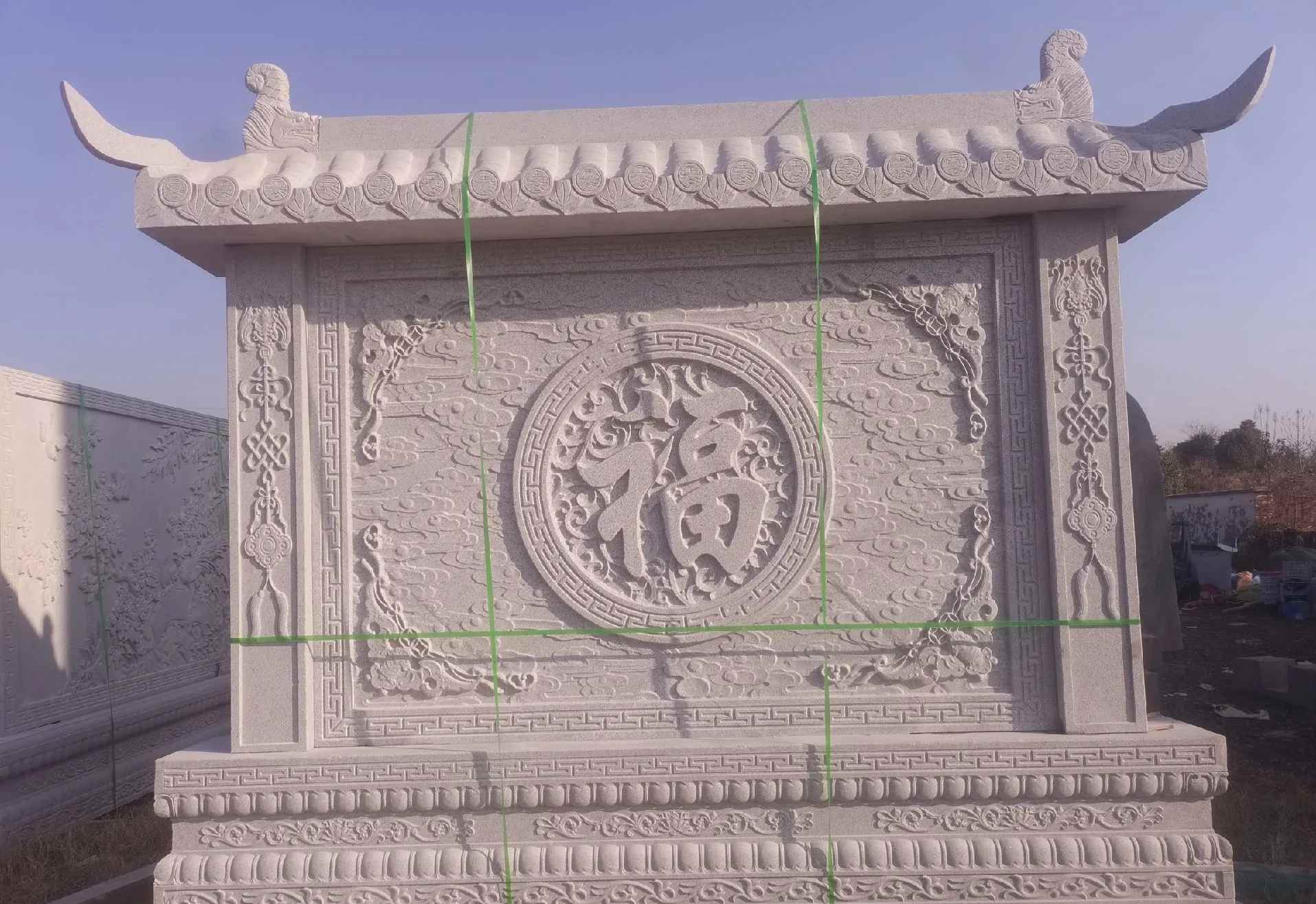 浙江 芝麻白花岗岩屏风，照壁，影壁